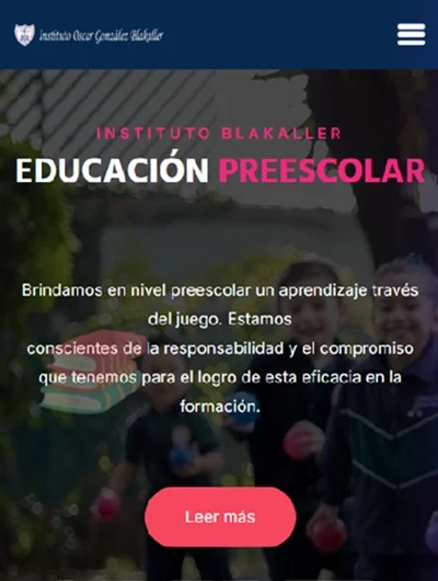 Diseño y desarrollo de sitio web y marketing digital Colegio Blakaller